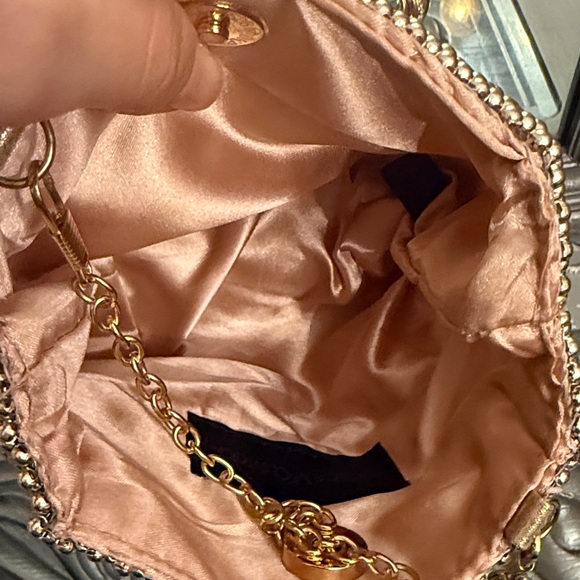 Jessica McClintock Rose Gold Gwen Ball Mesh Ring Clutch - Picture 7 of 15